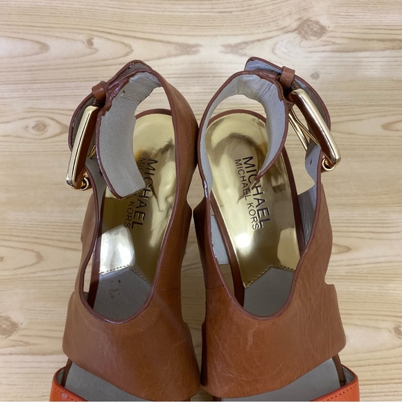 Michael Kors Ankle Strap Open Toe Platform Heeled Sandals Womens Shoes 8.5 M - Picture 7 of 12